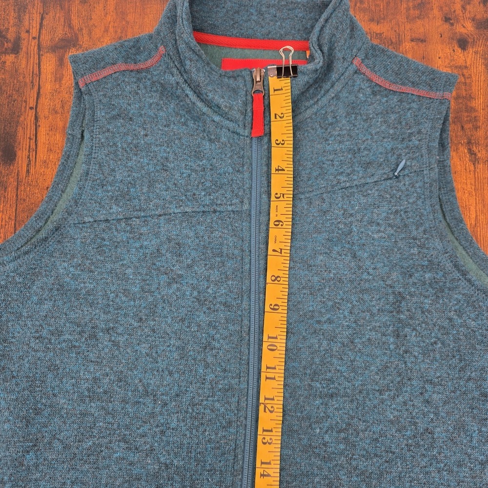 Orvis Wool Blend Vest Blue Aqua Trout Full Zip Pockets Fishing Knit Men's L - Picture 6 of 7